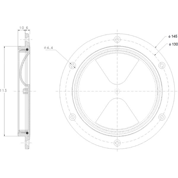 Osculati Watertight Inspection Cover 102mm Screw Lock | 4Boats