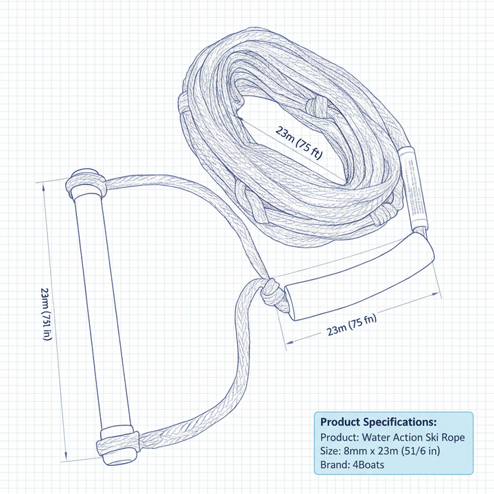 Water Action Ski Rope 8mm x 23m (5/16 in) | 4Boats - Technical specification image 3
