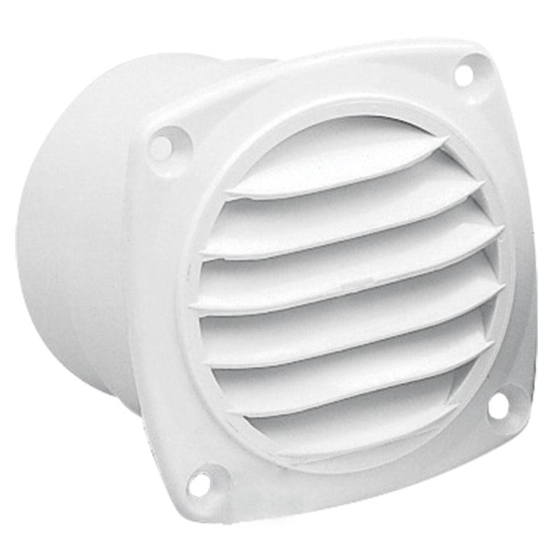 Round Vents + Flange (White)-Ø 100 - 125 x 125 mm