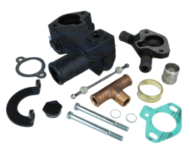 6 Pipe Thermostat Housing Kit for Mercruiser, Replaces 87290A23, 16413A3, 16413A9