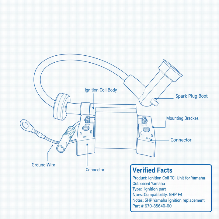 Ignition Coil TCI Unit for Yamaha Outboard F4 4HP 5HP 4-Stroke 67D-85640-00 - Technical specification image 3