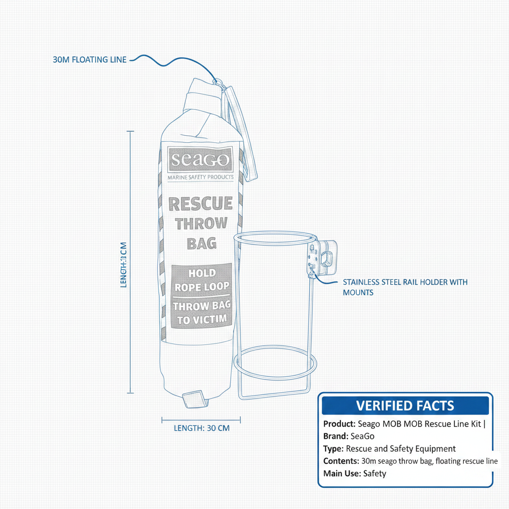 Seago MOB MOB MOB Rescue Throw Line Kit | 30m Floating Line | 4Boats - Technical specification image 3