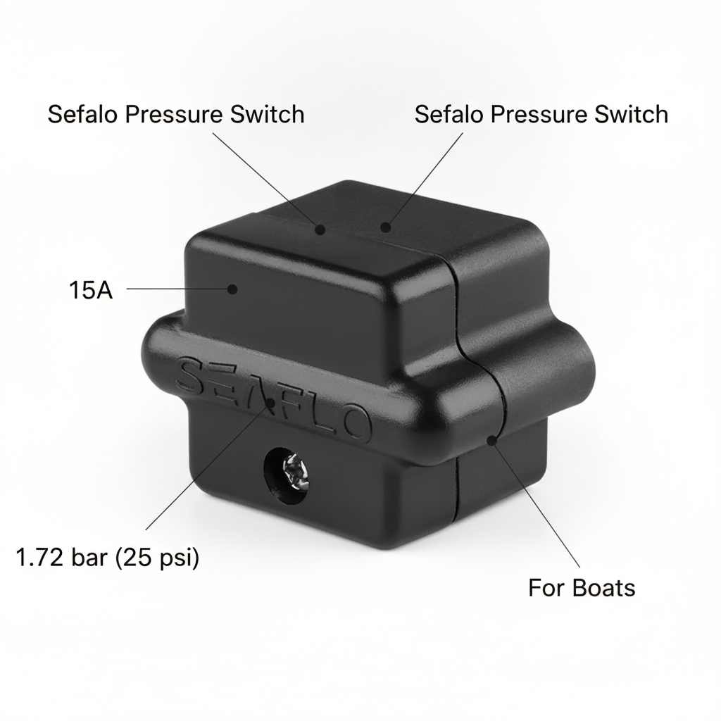 Seaflo Pressure Switch 15A 1.72 bar (25 psi | 4Boats - Technical specification image 2