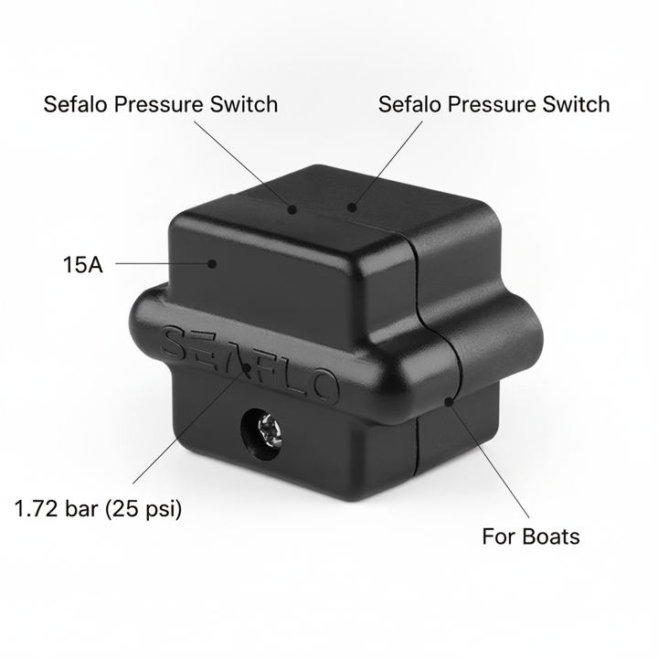 Seaflo Pressure Switch 15A 1.72 bar (25 psi | 4Boats - Technical specification image 2