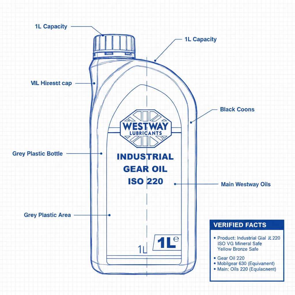 Industrial Gear Oil 220 ISO VG Mineral Yellow Metal Safe Bronze Safe - Technical specification image 2