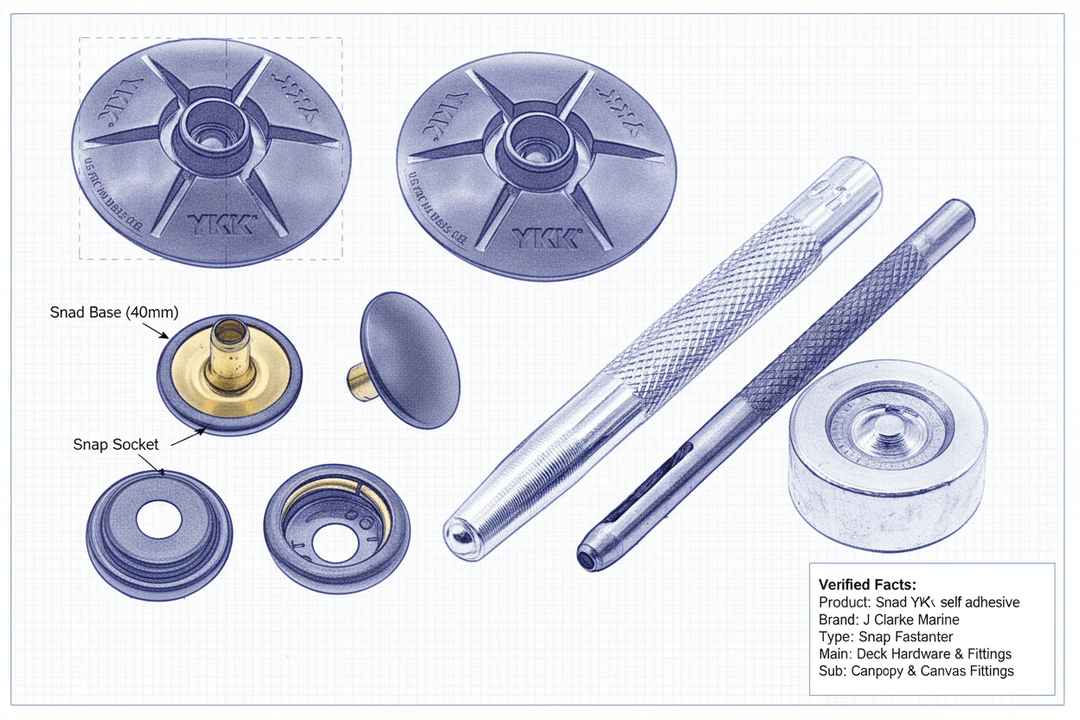 Snad YKK fastener self adhesive 40mm black domed stud kit - Technical specification image 3