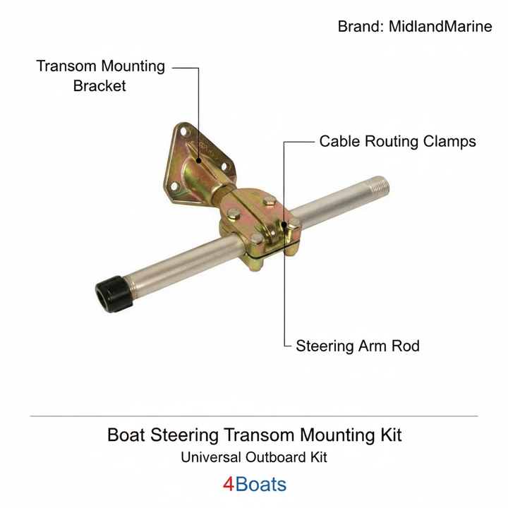 Boat Steering Transom Mounting Kit — Universal Outboard Kit | 4Boats - Technical specification image 2