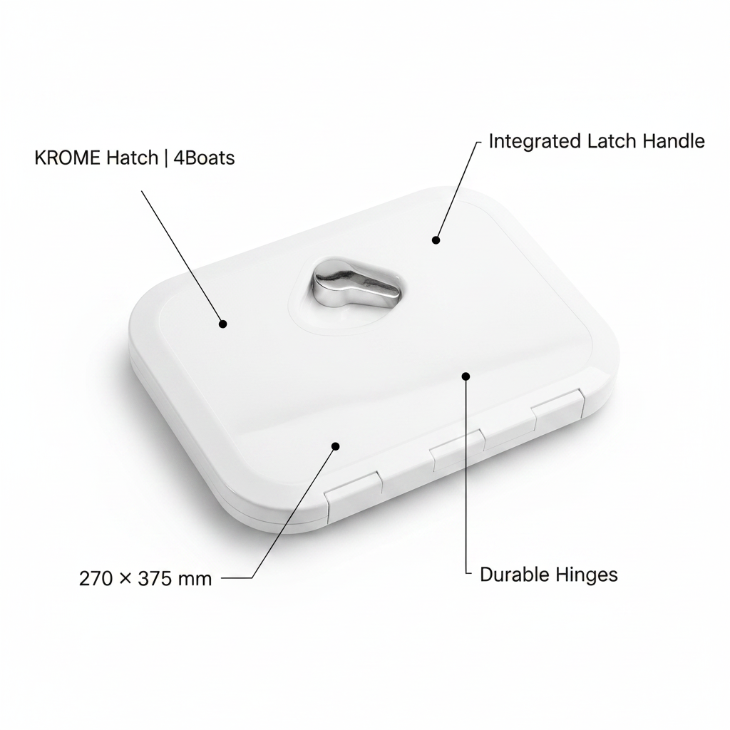 KROME Hatch White 270 × 375 mm Deck Hatch | 4Boats - Technical specification image 2