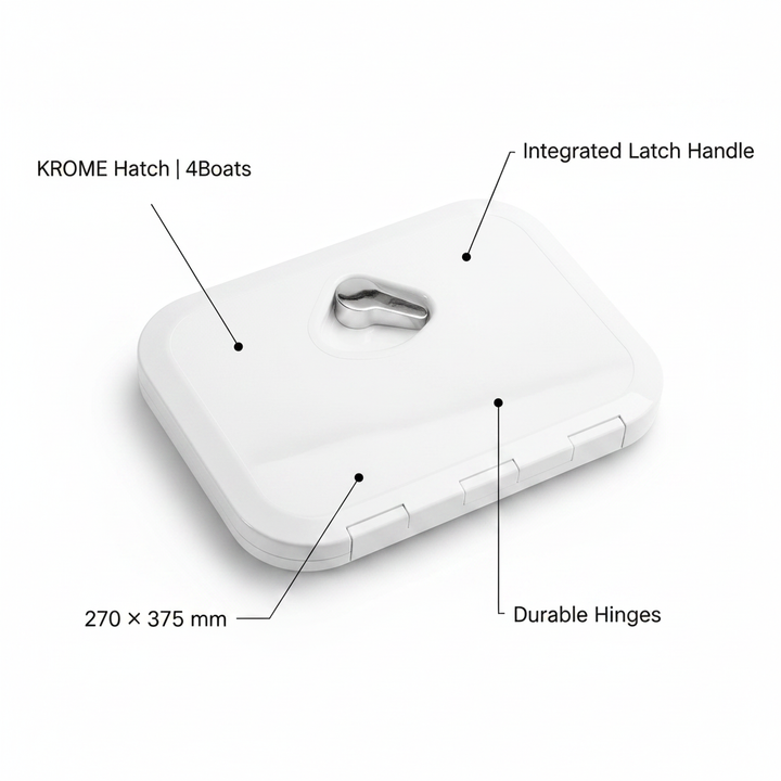 KROME Hatch White 270 × 375 mm Deck Hatch | 4Boats - Technical specification image 2