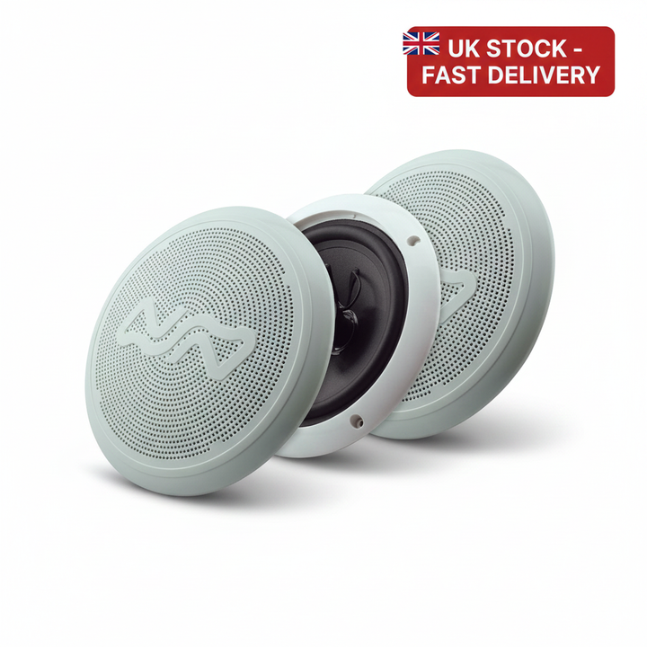 Nuova Rade 74576 Two-Way Marine Speakers 100W 6.5" Non-Magnetic White Pair - UK Stock image 1