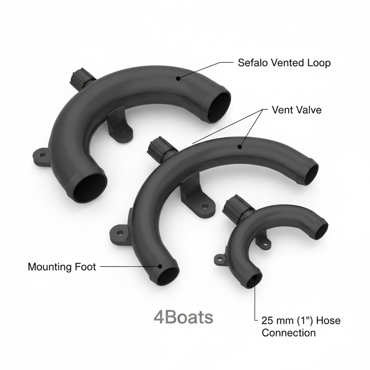 Seaflo Vented Loop 25 mm (1″) VL02 | 4Boats - Technical specification image 2