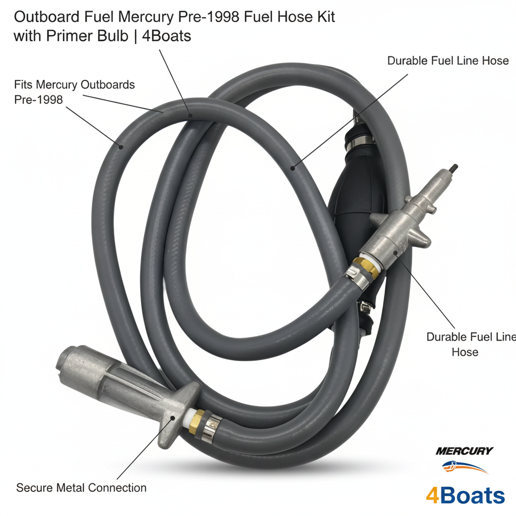 Outboard Fuel Mercury Pre-1998 Fuel Hose Kit with Primer Bulb | 4Boats - UK Stock image 1