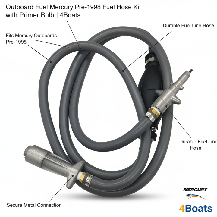 Outboard Fuel Mercury Pre-1998 Fuel Hose Kit with Primer Bulb | 4Boats - UK Stock image 1