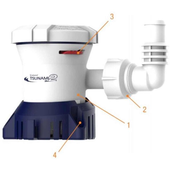 Attwood Tsunami Mk2 T500 Manual Bilge Pump 500 GPH 12V Boat Marine 5606-7