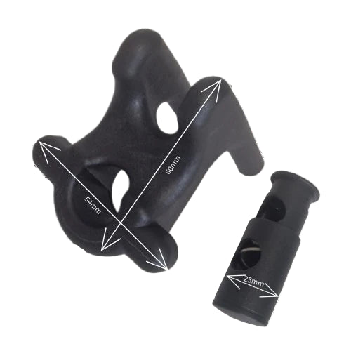 The Adjustable Fender Mate - Quick Release Boat Fender Hangers (Black)