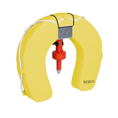 Horseshoe Lifebuoy Complete Set with Bracket & Light