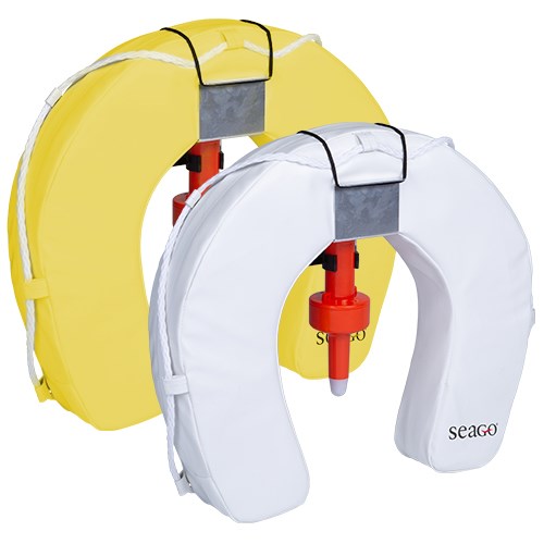 Horseshoe Lifebuoy Complete Set with Bracket & Light