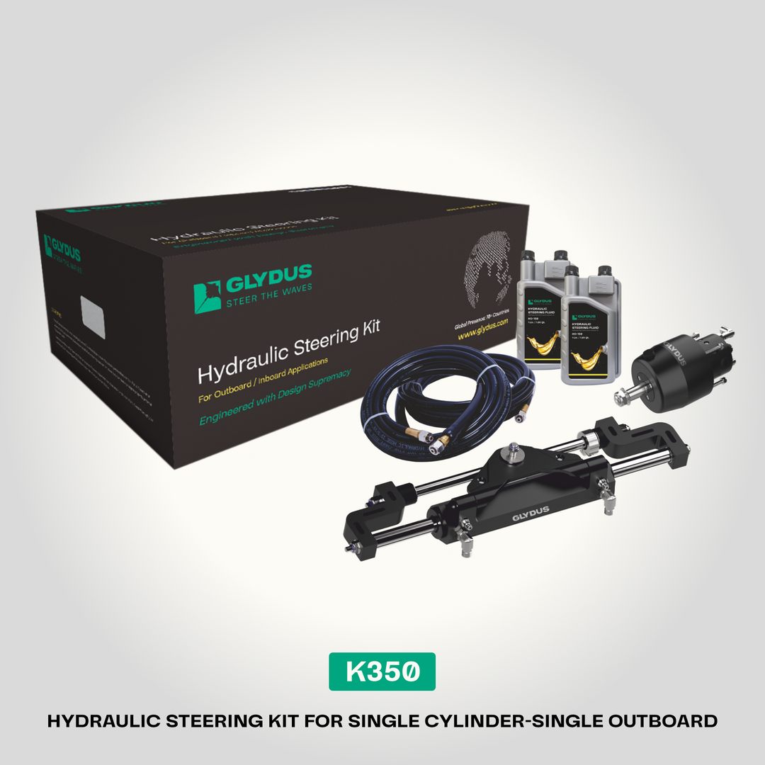 Glydus K350 Hydraulic Steering Kit for Single Outboard up to 350HP - 5.3 Turns