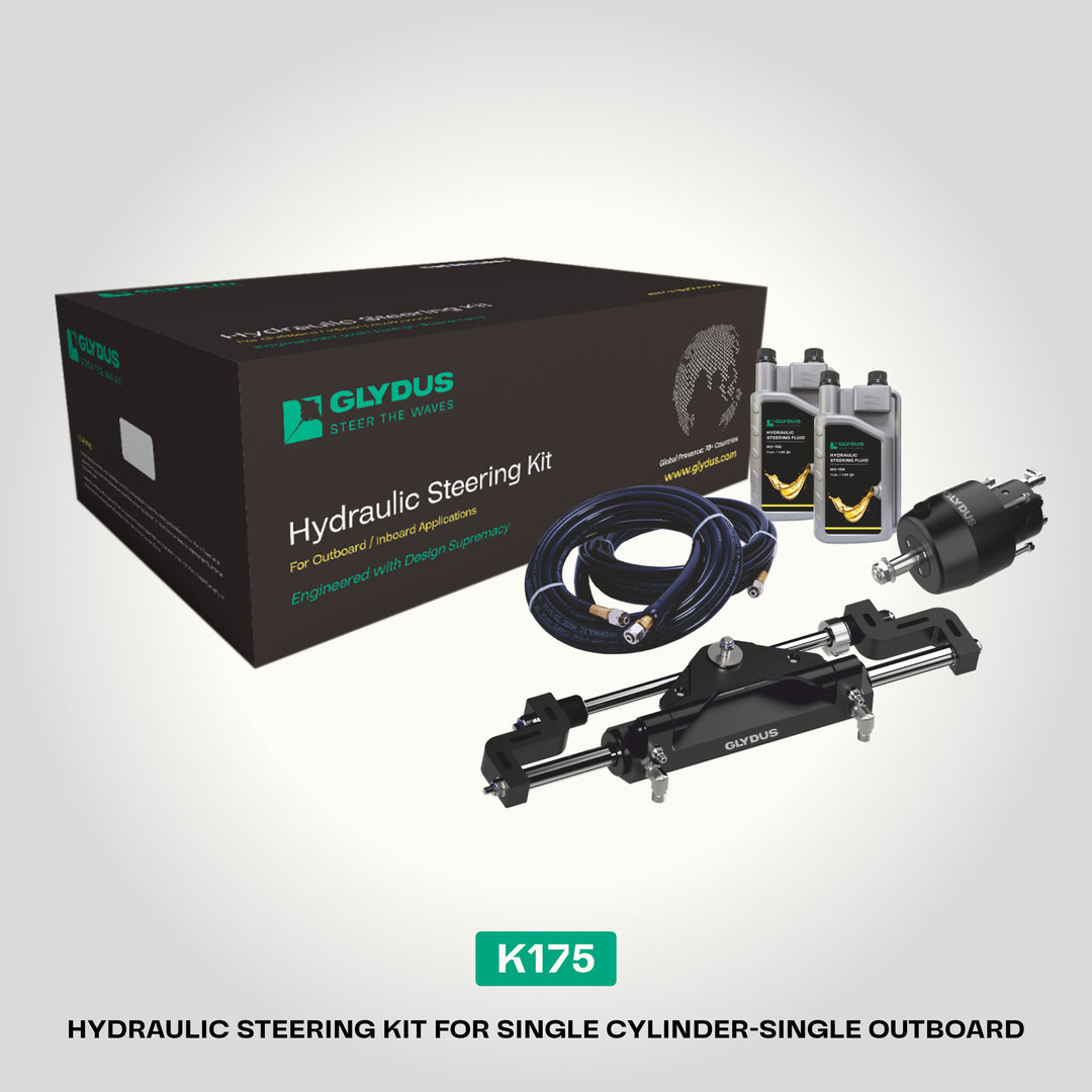 Glydus K175 Hydraulic Outboard Steering Kit for Single Engines Up to 175HP