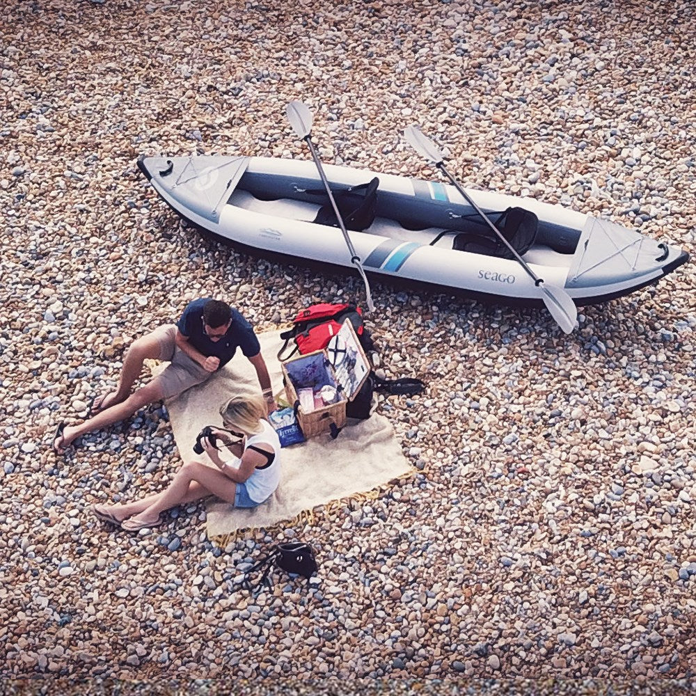 Seago Vancouver 2-Person Inflatable Kayak – Dual-Blade Paddles, Drop-Stitch Floor & Full Kit