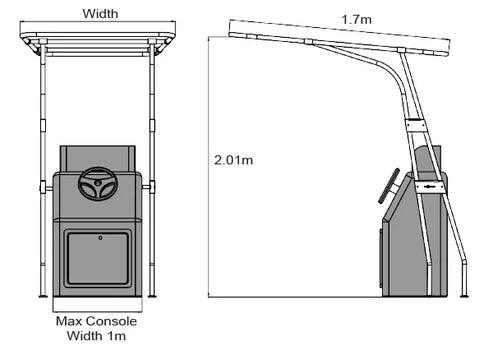 Signature T-Top for Centre Console Boat with Atlas Marine Grade Fabric