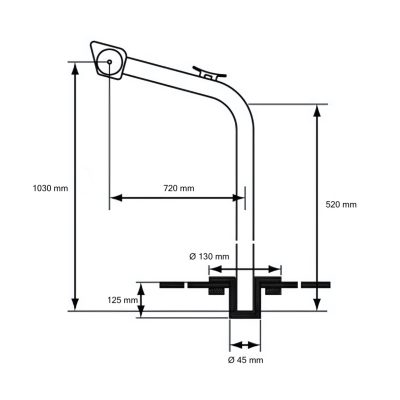 Stainless Steel Boat Davits Pair 120kg Load 900mm Height Marine Grade 316