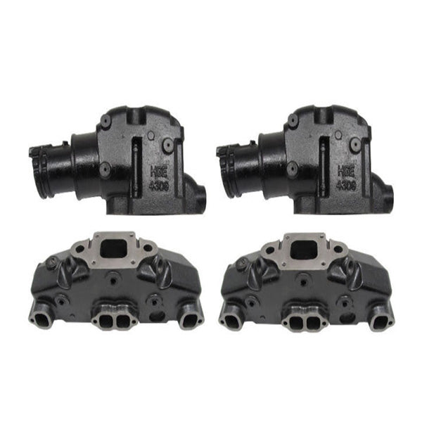 Manifold & 8" Riser Set for Mercruiser V8 Dry Joint, 865735A02, 864591T02