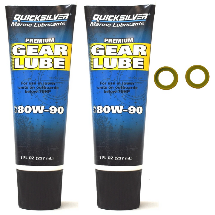 Premium Gearbox Oil & Seal Kit for Mercury F9.9HP Outboard – Marine Gear Lube + 26-830749 Washers
