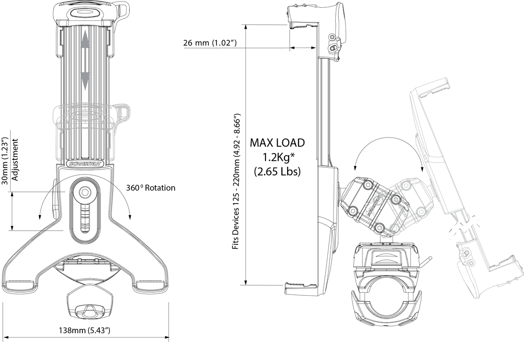 Tablet - Rail Mount Kit