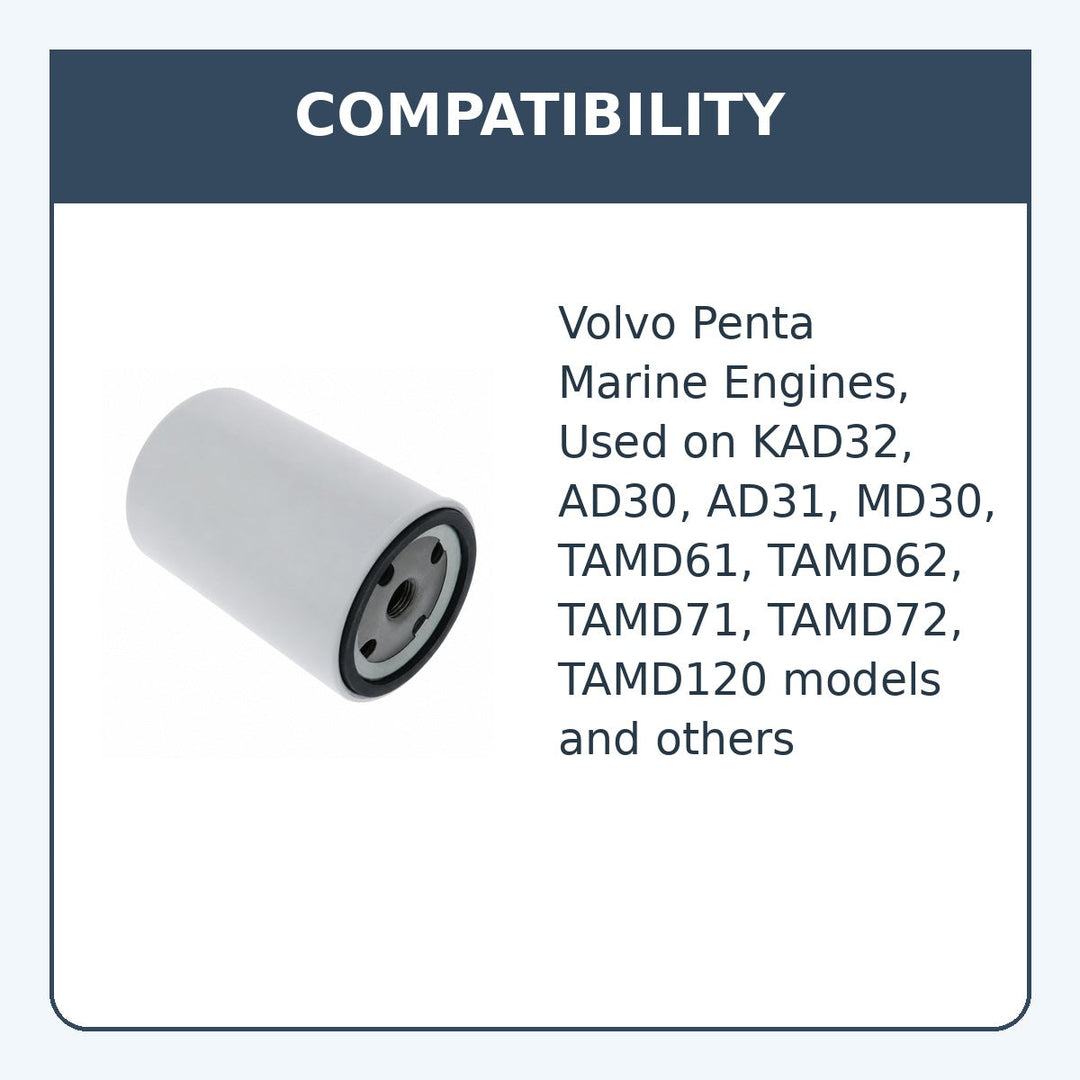 Fuel Filter for Volvo Penta replaces: 3825133, 21492771 - compatibility guide