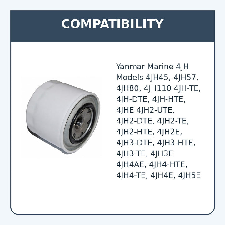 Oil Filter for Yanmar 4JH Models, Replaces 129150-35170, 129150-35153 - compatibility guide