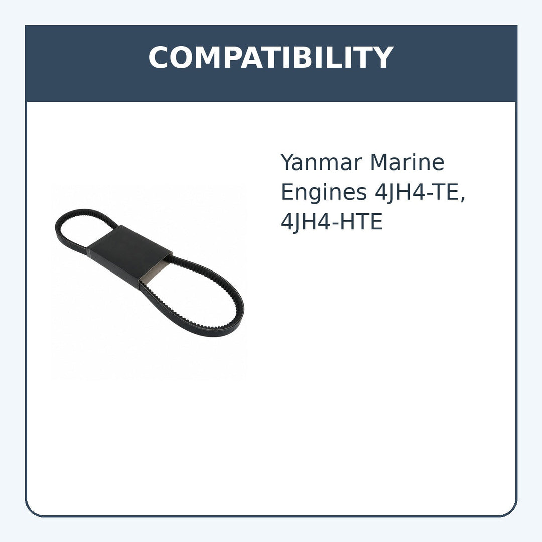 Alternator Belt for Yanmar 4JH4-TE, 4JH4-HTE, Replaces 129671-42280E - compatibility guide