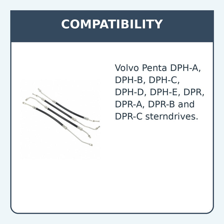 Aftermarket Volvo Penta DPH DPR Steering Hose Kit 21548739 - compatibility guide