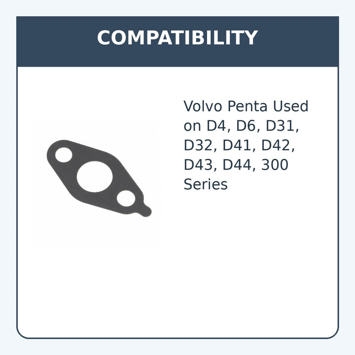 Turbo Oil Feed Gasket for Volvo Penta, Replaces 22206133, 420641 - compatibility guide