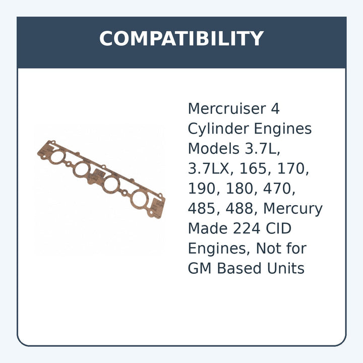 Intake Manifold Gasket for Mercruiser 3.7L, 470, 480, 488, 165, 27-70905 - compatibility guide