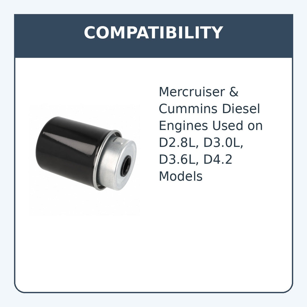 Fuel Filter for Mercruiser Diesel, Replaces 35-807256, 35-807256T - compatibility guide