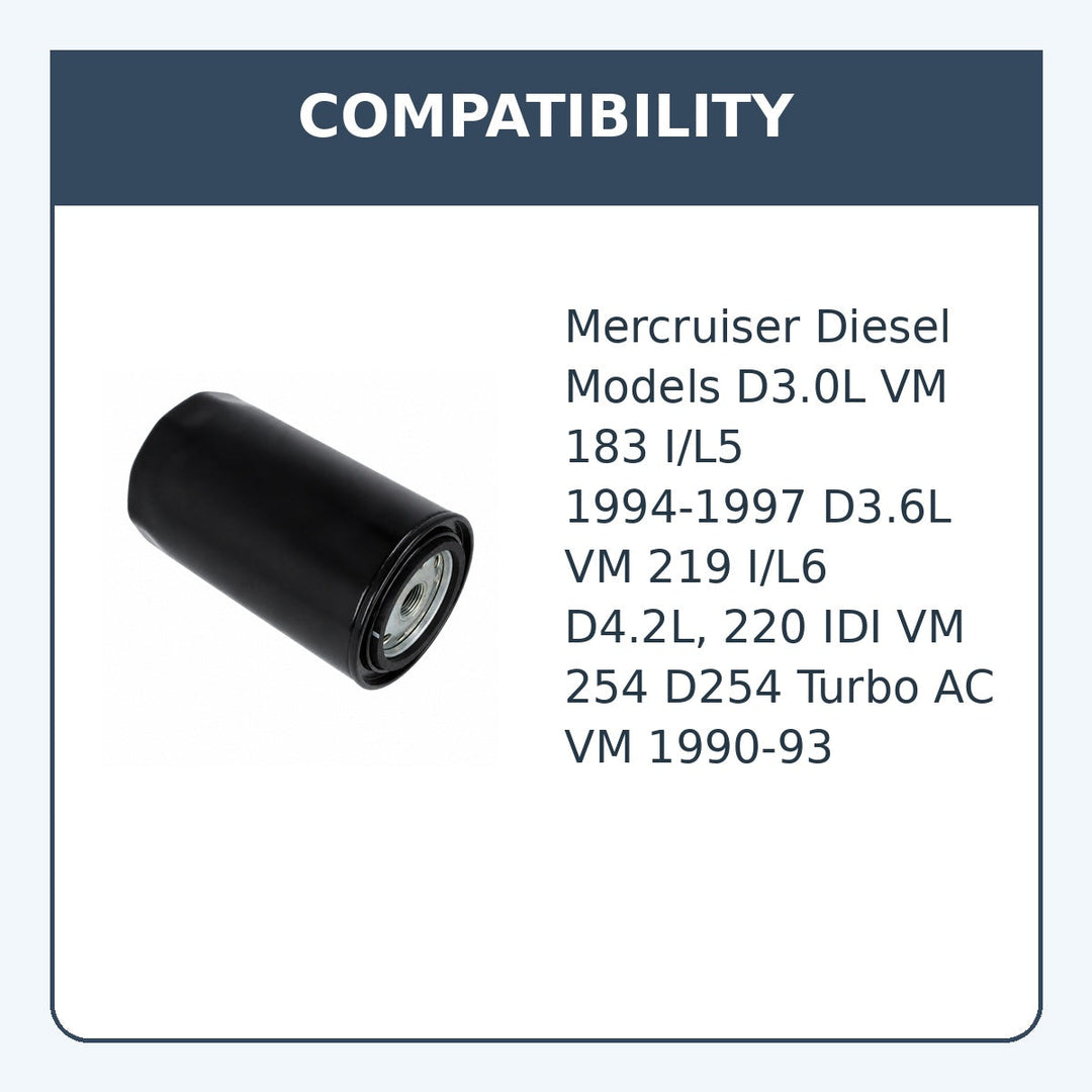 Oil Filter for Mercruiser Diesel, Replaces 35-816168 - compatibility guide