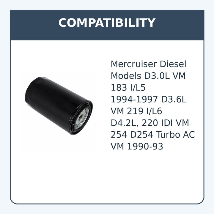 Oil Filter for Mercruiser Diesel, Replaces 35-816168 - compatibility guide