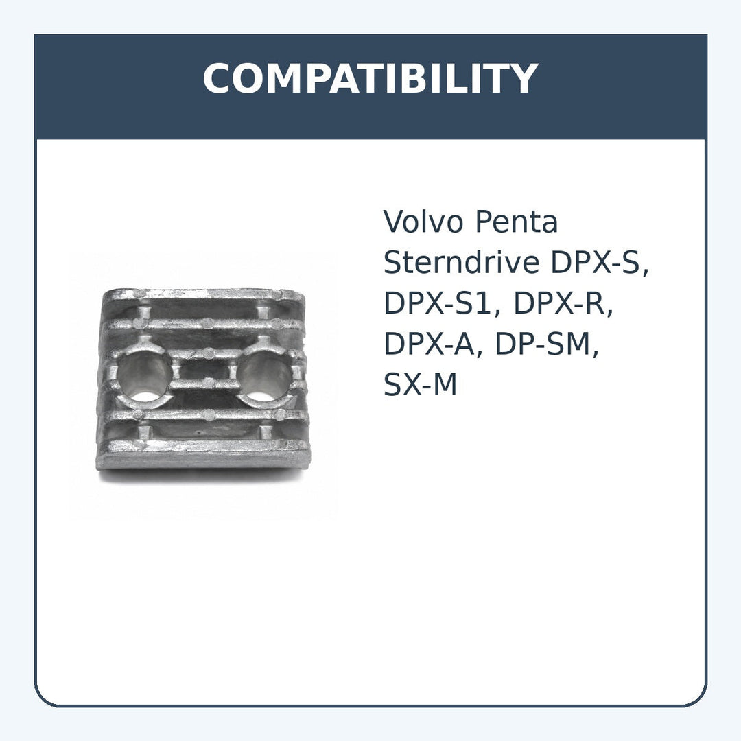 Anode for Volvo Penta DPX-S, DPX-S1, DPX-R, DPX-A, DP-SM, SX-M, Repl: 873395 - compatibility guide