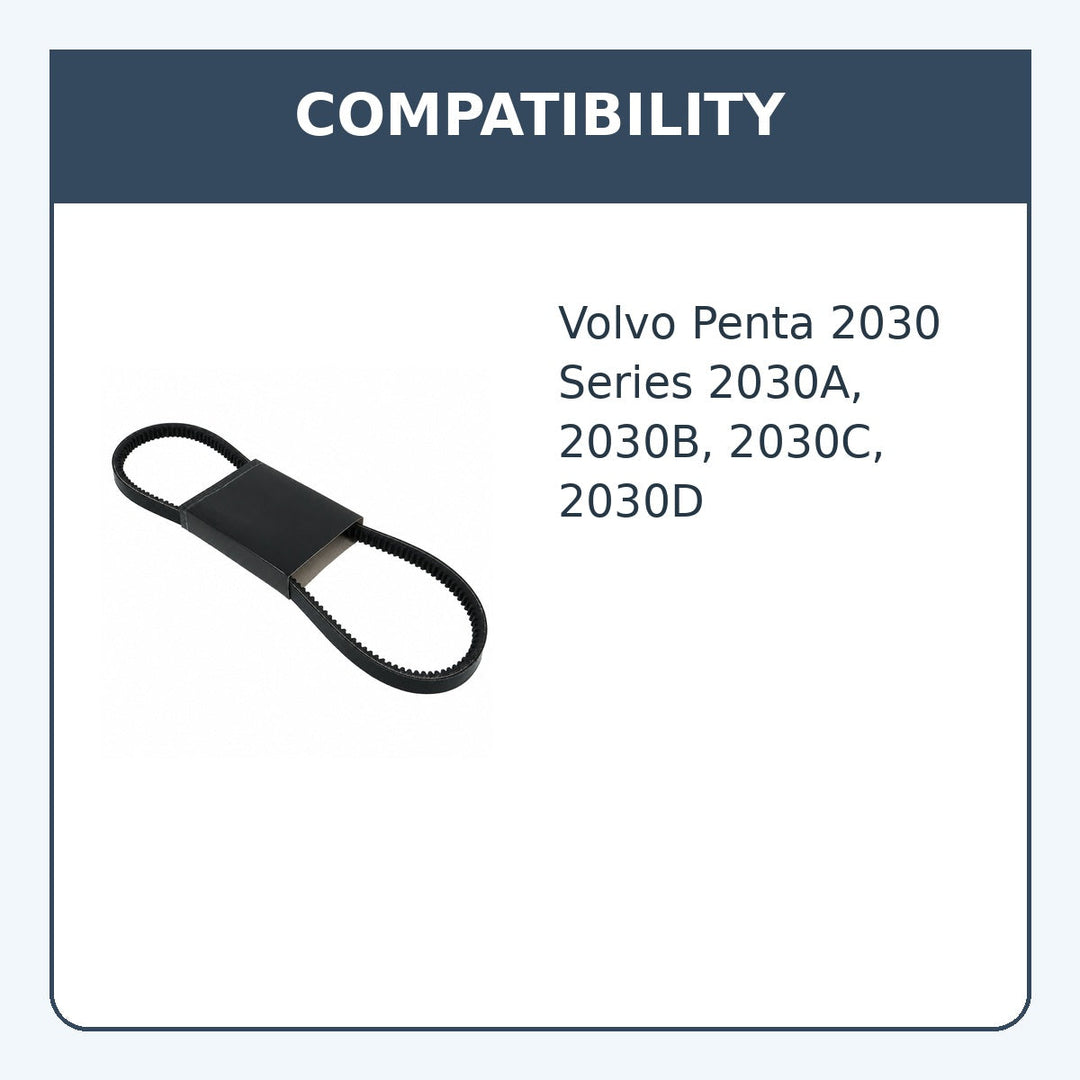 Alternator Belt for Volvo Penta MD2030, Replaces 978482 - compatibility guide