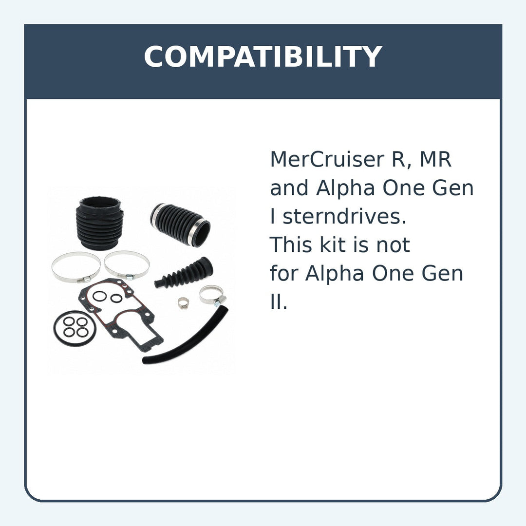 Aftermarket MerCruiser R MR Alpha One Gen I Bellows Kit - compatibility guide