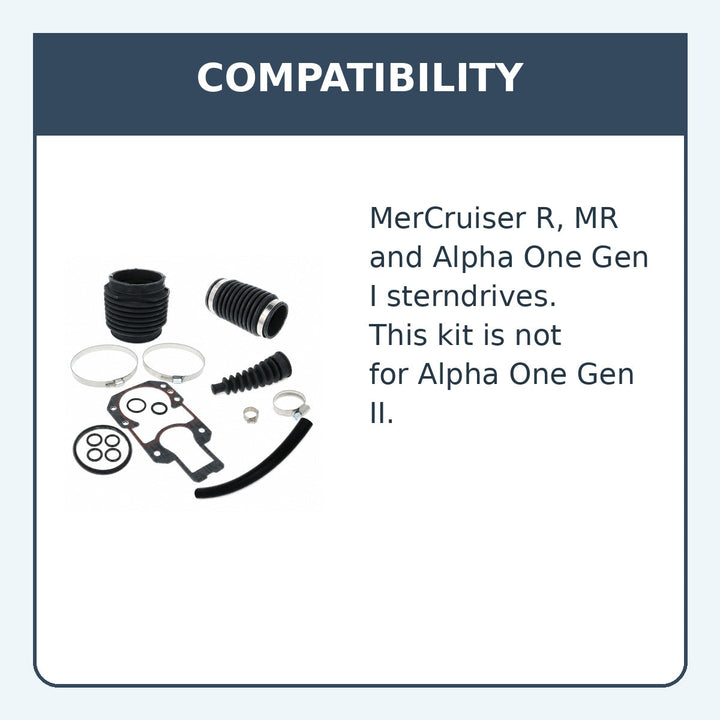 Aftermarket MerCruiser R MR Alpha One Gen I Bellows Kit - compatibility guide