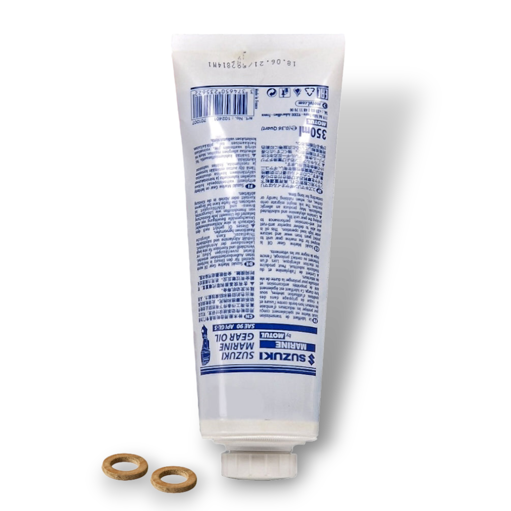Suzuki Outboard Gearbox Oil Change Kit DF4A–DF30A – Gear Oil + Gaskets ...