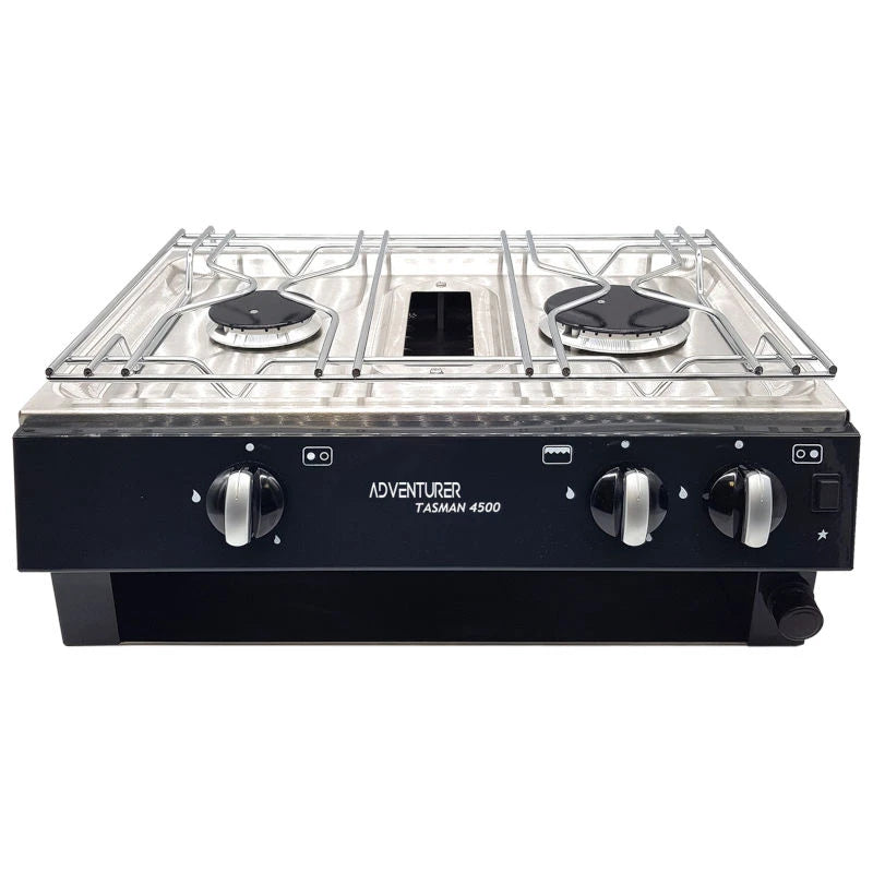 Tasman 4500 LPG 2 Burner Marine Hob & Grill - Stainless Steel Manual Ignition
