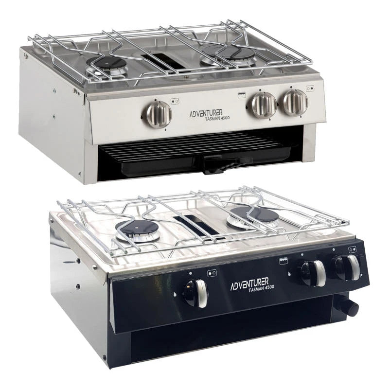 Tasman 4500 LPG 2 Burner Marine Hob & Grill - Stainless Steel Manual Ignition