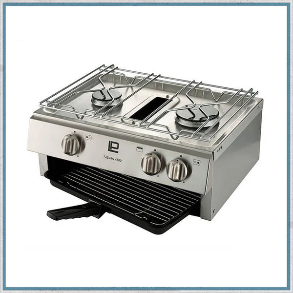 Tasman 4500 LPG 2 Burner Marine Hob & Grill - Stainless Steel Manual Ignition