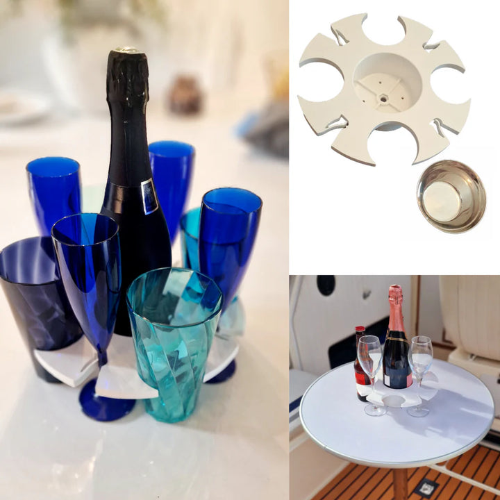 The Boat Bar - Holds up to 8 drinks and a bottle and fits to your table