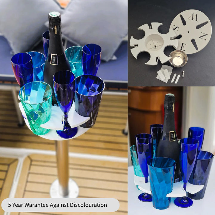The Boat Bar Bundle - Holds up to 8 drinks and a bottle, fits to your table leg