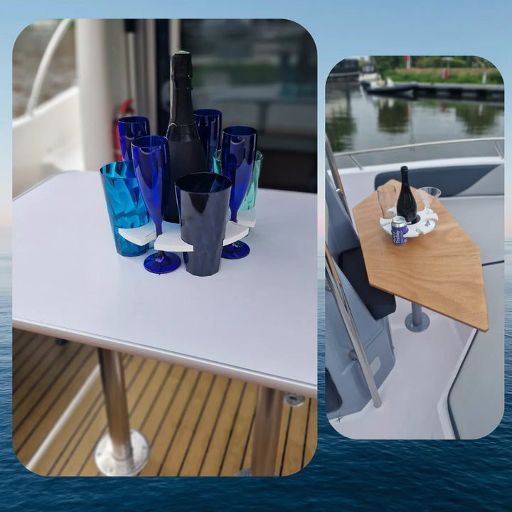 The Boat Bar Bundle - Holds up to 8 drinks and a bottle, fits to your table leg