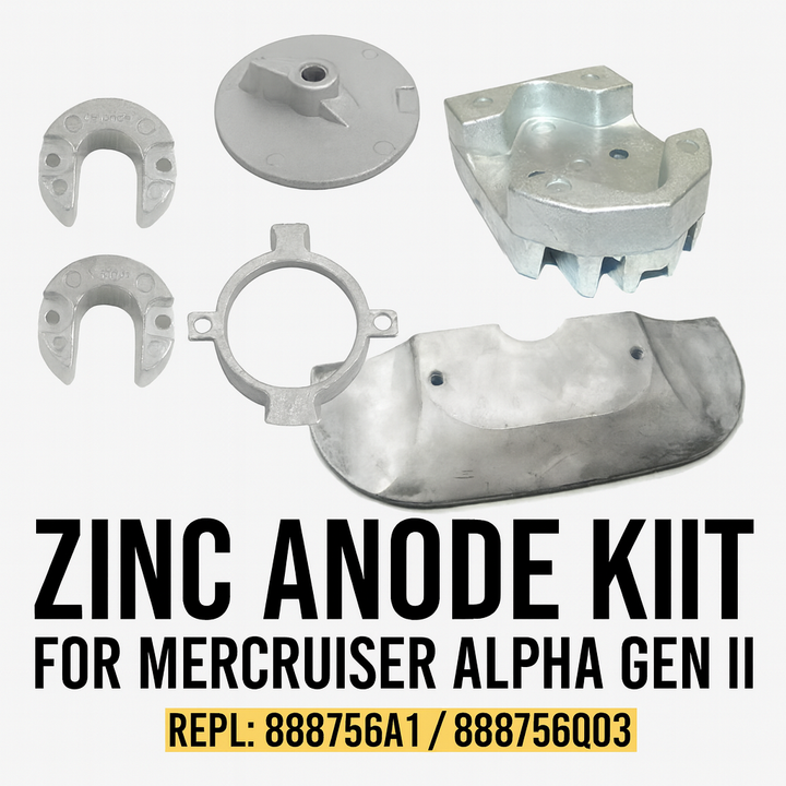 Zinc Anode Kit for Mercruiser Alpha Gen II Sterndrives | Replaces 888756A1 / 888756Q03